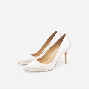 Athena Ivory Pumps, Satin Wedding Shoes, Satin Court Shoes, Satin Evening Shoes